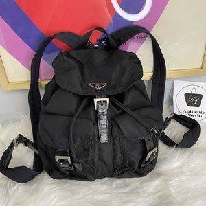 Authentic Prada nylon backpack small black